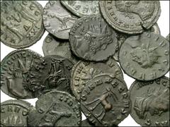ROMAN. Imperial. Lot of eighteen Antoniniani. Philip II, as Caesar. AD 244-247. Imitative. Silvered Æ. Radiate, draped and cuirassed bust right / Figure standing left, holding patera and rudder(?) RSC
