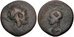 Roman Provincial CILICIA, Aegeae. Pseudo-autonomous issue. temp. Galba, AD 68-69. Æ (24.5mm, 10.91 g, 12h). Dated Caesarean Era 115 (68/9 AD). Head of Perseus right, wearing cap and large gorgoneion h