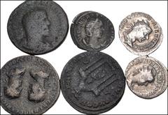 Large Lots ROMAN. Provincial-Imperial. Lot of twenty-six (26) silver and bronze issues. Includes: Provincial bronzes: Caracalla –Trebonianus Gallus (7) // Imperial: Septimius Severus–Trebonianus Gallu