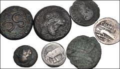 Large Lots ROMAN. Republican-Imperial. Lot of eighteen (18) Republican and early Imperial/Provincial issues. Includes: Four (4) Republican AR Denarii // Six (6) miscellaneous Republican Æ // Augustus 