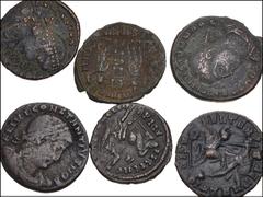 Large Lots ROMAN. Imperial. Lot of seventy-seven (77) Constantinian-era bronze coins. Includes: Constantine I (33 coins) // Divus Constantine I (1 coin) // City Commemoratives (3 coins) // Constantine