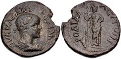 Roman Provincial LYCIA, Rhodiapolis. Gordian III. AD 238-244. Æ (32mm, 20.35 g, 12h). Laureate, draped, and cuirassed bust right / Athena standing facing, head right, holding serpent-entwined spear; g