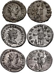 Valerianic Dynasty – Rome mint Lot of three (3) coins. 119a Saloninus. As Caesar, AD 258-260. Antoninianus (20mm, 3.11 g, 12h). Rome mint, 1st officina. 5th issue, AD 258-260. LIC COR SAL VALERIANVS N