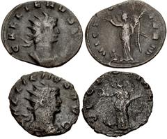 Valerianic Dynasty – Rome mint Lot of two (2) coins. 127a Gallienus. AD 253-268. Antoninianus (21.5mm, 2.15 g, 6h). Rome mint. 6th issue, AD 260-261. GALLIENVS AVG, radiate and cuirassed bust right / 