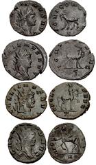 Valerianic Dynasty – Rome mint Lot of four (4) coins. 270a Gallienus. AD 253-268. Antoninianus (18mm, 2.31 g, 11h). Rome mint, 6th officina. 10th issue, AD 267-268. GALLIENVS AVG, radiate head right /
