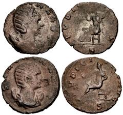 Valerianic Dynasty – Siscia mint Lot of two (2) coins. 481a Salonina. Augusta, AD 254-268. Antoninianus (19mm, 2.24 g, 7h). Siscia mint. Issue 8, AD 267-8. [SALON]INA AVG, diademed and draped bust rig