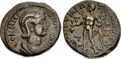 Provincial Coinage CILICIA, Corycus. Salonina. AD 253-268. Æ (27mm, 13.37 g, 5h). KONNHΛ CAΛ[ΩNIN]/AN (sic), diademed and draped bust right / KΩPVKIΩ-TΩN AVT NA/VAP-XIC, Hermes standing facing, head l