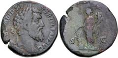 Roman Imperial Didius Julianus. AD 193. Æ Sestertius (27.5mm, 17.23 g, 6h). Rome mint. Laureate head right / Fortuna standing left, holding rudder set on globe and cornucopia. RIC IV 15; Banti 5. Fine