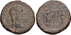 Roman Imperial Caracalla. AD 198-217. Æ Sestertius (32mm, 28.07 g, 12h). Rome mint. Struck AD 211. M AVREL ANTONINVS PIVS AVG BRIT, laureate bust right, slight drapery / VICT BRIT [P M TR P] XIIII COS