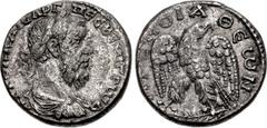 Roman Provincial SELEUCIS and PIERIA, Antioch. Pescennius Niger. AD 193-194. AR Tetradrachm (25mm, 11.02 g, 12h). Laureate, draped, and cuirassed bust right / ΠPONOIA ΘЄωN, eagle standing facing on pa