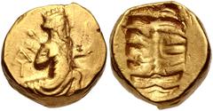 Greek PERSIA, Alexandrine Empire. temp. Stamenes – Seleukos. Satraps of Babylon, circa 328/3-311 BC. AV Double Daric (16.5mm, 16.65 g). Babylon mint. Persian king or hero, wearing kidaris and kandys, 