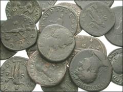 ROMAN. Imperial. Lot of eighteen Æ, mostly Sestertii, one As, one Provincial. Zeugitana, Utica. Tiberius. AD 14-31. Æ 28mm. Bare head left / Livia seated right, holding patera and sceptre // Philip I.