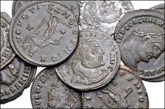 Large Lots ROMAN. Imperial. Lot of ten (10) Æ Folles. Includes: Maximian (1) // Galerius, as Caesar (2) // Galerius (4) // Licinius I (2) // Constantine I (1). Jupiter and Genius reverse types. Variou