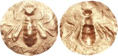 “Charon’s Obol”. 5th-1st century BC. AV 12mm (0.23 g). Bee / Incuse of obverse. VF. A variety of thin, uniface disks of this nature are known that have a single obverse type that mimics a coin type (s