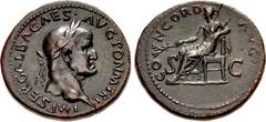 Roman Imperial Galba. AD 68-69. Æ Sestertius (35mm, 25.89 g, 6h). Rome mint, 2nd officina. July AD 68 - January AD 69. IMP SER GALBA CAES • AVG PON M TR P, laureate head right / CO NCORD AVG, S C acro