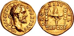 Roman Imperial Septimius Severus. AD 193-211. AV Aureus (20mm, 7.17 g, 12h). Legionary series. Rome mint. Struck AD 193. IMP CAE · L · SEP · SE-V · PERT · AVG, laureate head right / LEG IIII FL, legio