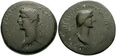 CILICIA, Aegeae. Domitian. AD 81-96. Æ 31mm (19.45 g). Dated CY 135 (AD88/89). Laureate head of Domitian left / Draped bust of Domitia right. RPC II 1771 (this coin); SNG France -; SNG Levante -. Near