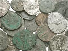 ROMAN. Imperial. Lot of forty-seven Æ. Quadrantes of Augustus (2) // Tiberius // Caligula // Claudius (2) and Nero // Denarius of Severus Alexander (chipped) // AR Antoniniani of Philip I // Herennia 