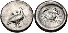 Greek SICILY, Akragas. Circa 480/78-470 BC. AR Didrachm (19.5mm, 8.42 g, 12h). Sea eagle standing right / Crab within incuse circle. Westermark, Coinage, Period I, Group IV, 271(O89/R185); HGC 2, 99. 