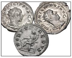 Large Lots ROMAN. Imperial. Lot of three (3) AR Antoniniani from Gordian III to Philip II. Includes: Gordian III // Philip I // Philip II. VF to Near EF. LOT SOLD AS IS, NO RETURNS. Three (3) coins in