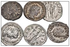 Large Lots ROMAN. Imperial. Lot of six (6) AR Antoniniani from Gordian III to Trebonianus Gallus. Includes: Gordian III (4) // Philip I // Trebonianus Gallus. VF to Near EF. LOT SOLD AS IS, NO RETURNS
