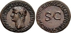 Roman Imperial Germanicus. Died AD 19. Æ As (28.5mm, 11.12 g, 6h). Rome mint. Struck under Gaius (Caligula), AD 37-38. GERMANICVS • CAESAR • TI • AVGVST • F • DIVI • AVG • N •, bare head left / C • CA