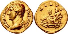 Roman Imperial Hadrian. AD 117-138. AV Aureus (20mm, 7.02 g, 12h). "Travel series" issue. Rome mint. Group 10, circa AD 130-133. HADRIANVS AVG COS III P P, bareheaded and draped bust left / NILVS, Nil
