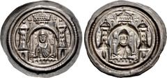 World GERMANY, Anhalt (Margrafschaft). Albrecht der Bär. 1123-1170. AR Bracteate (27mm, 0.86 g). Wegeleben, Ballenstedt, or Aschersleben mint. Half-length figure of Albrecht facing, holding sword in r