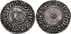 British ANGLO-SAXON, Kings of All England. Edward the Martyr. 975-978. AR Penny (21mm, 1.34 g, 12h). Sole type (BMC i). Bedford mint; Bealdic, moneyer. + EΛDPEΛRD REX ΛN, diademed and draped bust left