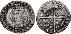 British SCOTLAND. James III. 1460-1488. AR Groat (25mm, 2.94 g, 7h). Main issue. Edinburgh mint; im: cross fleury. Struck 1484-1488. (cross crosslet) · IΛCOBVS : DIЄ : GRΛCIΛ : RЄX : COTRV (saltire an
