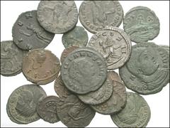 ROMAN. Miscellaneous. 3rd-4th century Æ. Includes: Constantine II. Æ Reduced Follis. (15mm). Siscia mint. [CONSTA]NTI-NVS MAX AVG, rosette diademed bust right / Two soldiers facing, holding shields an