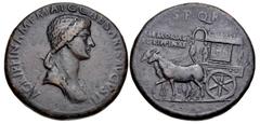 The Summer Haven Collection of Sestertii Agrippina Senior. Died AD 33. Æ Sestertius (34mm, 26.86 g, 7h). Rome mint. Struck under Gaius (Caligula), AD 37-41. Draped bust right, hair drawn back into sin