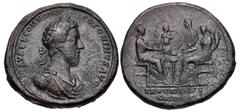 Roman Imperial Commodus. AD 177-192. Æ Medallion (41mm, 55.31 g, 12h). Rome mint. Struck AD 182-183. M AVREL COMMODVS ANTONINVS AVG, laureate, draped, and cuirassed bust rigth / TR P VIII IMP V/ COS I