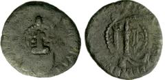 SASANIAN KINGS. Shahpur II. AD 309-379. Æ 1/12 Unit (18mm, 2.37 g, 3h). Uncertain eastern mint. Struck after AD 351. Crowned bust right / Fire altar with attendants; mint to right. Cf. SNS Ib3/3d; cf.