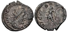 Roman Imperial Marius. Romano-Gallic Emperor, AD 269. Antoninianus (20mm, 3.16 g, 7h). Colonia Agrippinensis (Cologne) mint. 2nd emission, circa mid AD 269. Radiate and cuirassed bust right / Victory 