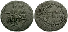 LYDIA, Sardis. Germanicus, with Drusus. Æ 25mm (13.03 g). Struck circa AD 23-26. Togate figures of Drusus and Germanicus seated left on curule chairs, one holding out lituus / Legend in two lines with