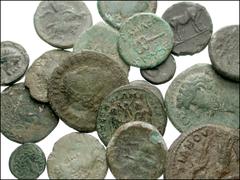 MIXED. Greek to Byzantine Æ. Includes: GREEK: KINGS OF MACEDON. Philip V? Laureate head of Apollo right / Large horseman right (2) // KINGS OF BITHYNIA. Prusias II. Head right, winged / Herakles. SNG 