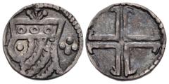 The Richard A. Jourdan Collection – World LOW COUNTRIES, Gent (Gand [Stad]). AR Klein denier (10.5mm, 0.43 g). Struck after 1259. Helmeted and mailed bust left; to right, cross consisting of four pell