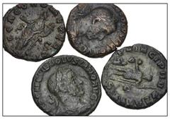 Large Lots ROMAN. Imperial. Lot of four (4) Æ Asses from Volusian to Valerian II. Includes: Volusian. RIC 251 // RIC 256b // Valerian I. RIC 2914 // Valerian II. Cf. RIC 34. One smoothed. Good Fine to