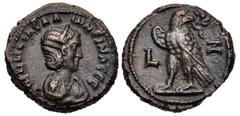 Roman Provincial EGYPT, Alexandria. Salonina. Augusta, AD 254-268. Potin Tetradrachm (22.5mm, 11.34 g, 12h). Dated RY 7 of Valerian I and Gallienus (AD 259/260). Draped bust right, wearing stephane / 