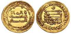 Early Medieval & Islamic ISLAMIC, Egypt & Syria (Pre-Fatimid). Tulunids. Harun bin Khumarawaih. AH 283-292 / AD 896-904. AV Dinar (23mm, 4.14 g, 12h). Misr (al-Fustat) mint. Dated AH 286 (AD 898/9). G