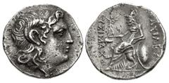 Greek THRACE, Mesambria. Circa 246/5 BC. AR Drachm (19mm, 4.03 g, 12h). Mesembria mint. Diademed head of the deified Alexander right, with horn of Ammon / Athena Nikephoros seated left, left arm resti