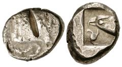 Greek DYNASTS of LYCIA. Uncertain dynast. Circa 490/80-440/30 BC. AR Stater (20.5mm, 9.78 g, 3h). Forepart of boar right / Head of eagle left; triskeles below; all within incuse square. Müseler –; SNG