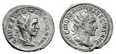 Large Lots ROMAN. Imperial. Lot of two (2) AR Antoniniani of Trajan Decius and Herennius Etruscus. Includes: Trajan Decius // Herennius Etruscus. VF. LOT SOLD AS IS, NO RETURNS. Two (2) coins in lot.