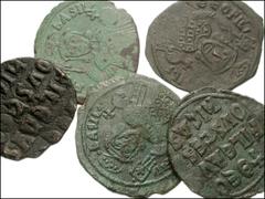 BYZANTINE. Late. Æ Folles and a Half Follis of Theophilus. Includes: Folles: Theophilus. 829-842. Constantinople mint. Half-length crowned facing figure / Legend in four lines. DOC 15; SB 1667 (4) // 