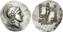 TROAS, Ilion. Circa 188-133 BC. AR Tetradrachm (16.72 g, 12h). Phoinikos, magistrate. Head of Athena right, wearing laureate and triple-crested helmet / A-QHNAS ILIADOS, Athena Ilias standing right, h