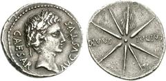 Augustus. 27 BC-AD 14. AR Denarius (3.95 g, 5h). Spanish mint - Emerita. Struck 19-18 BC. CAESAR AVGVSTVS, head right, wearing oak wreath / DIVVS ? IVLIVS across field, comet with eight rays and tail.