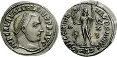 Valens. Usurper, AD 316-317. Æ Follis (3.32 g, 7h). Alexandria mint, 2nd officina. IMP C AVR VAL VALENS P F AVG, laureate head right / IOVI CONSER-VATORI AVGG, Jupiter standing left, holding Victory o