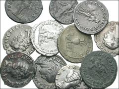 ROMAN. Miscellaneous. Republican and Imperial AR. Includes: all denarii. REPUBLICAN: Q. Titius // Mark Antony. Legionary type (2) // IMPERIAL: Domitian // Nerva // Trajan (3) // Hadrian (2) // Faustin