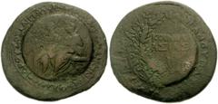 LYDIA, Sardis. Germanicus, with Drusus. Caesar, 15 BC-AD 19. Æ 30mm (13.12 g, 11h). Restruck under Asinius Pollio, proconsul, circa AD 28-29(?). Togate figures of Germanicus and Drusus seated left on 